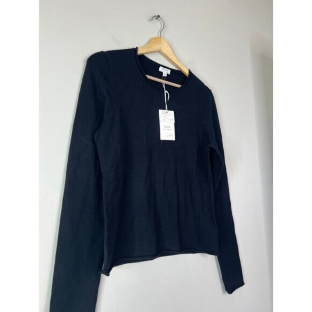 Splendid Layering Crewneck Lightweight Sweater Black Size: Large - Picture 3 of 8